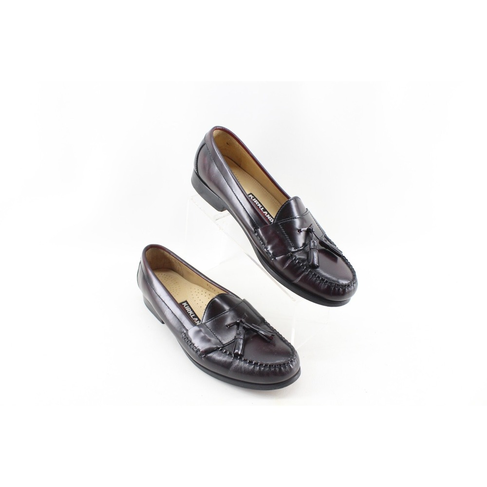 Kirkland Signature Burgundy Dress Tassel Loafers Shoes Mens‎ 12D Black 21273